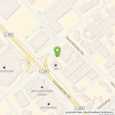 Standortübersicht der Tankstelle bft in 40764 Langenfeld