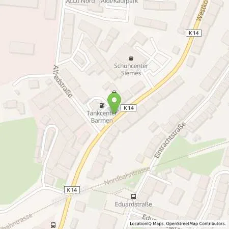 Standortübersicht der Tankstelle Tankcenter Wuppertal in 42277 Wuppertal