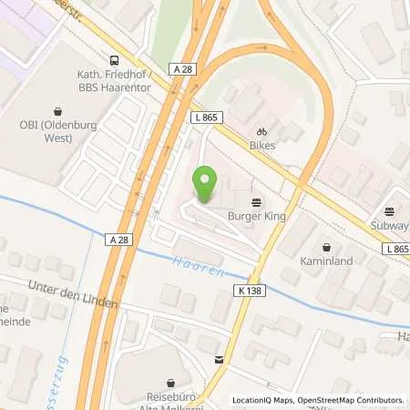 Standortübersicht der Tankstelle Aral Tankstelle in 26122 Oldenburg