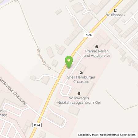Standortübersicht der Benzin-Super-Diesel Tankstelle: Shell Kiel Hamburger Chaussee 161 in 24113, Kiel