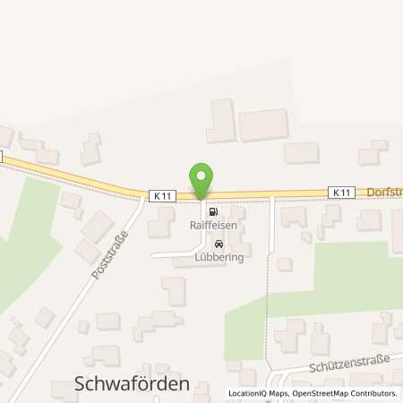 Standortübersicht der Benzin-Super-Diesel Tankstelle: Raiffeisen-Warengenossenschaft Groß Lessen-Diepholz eG in 27252, Schwaförden