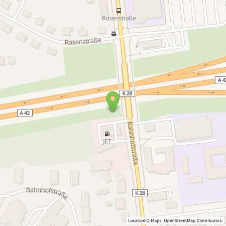 Standortübersicht der Tankstelle JET CASTROP-RAUXEL BAHNHOFSTR. 115 in 44575 CASTROP-RAUXEL