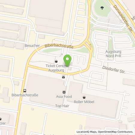 Standortübersicht der Benzin-Super-Diesel Tankstelle: JET AUGSBURG DIEDORFER STR. 12 in 86154, AUGSBURG