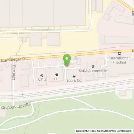 Standortübersicht der Tankstelle JET WUERZBURG NUERNBERGER STR. 80 in 97076 WUERZBURG