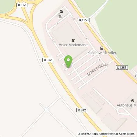 Standortübersicht der Tankstelle JET NECKARTENZLINGEN SCHLEIERAECKER 1 in 72654 NECKARTENZLINGEN