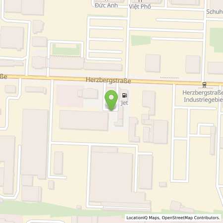 Standortübersicht der Benzin-Super-Diesel Tankstelle: JET BERLIN HERZBERGSTR. 27 in 10365, BERLIN