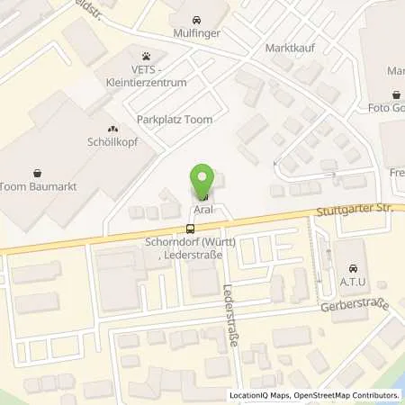 Standortübersicht der Tankstelle Aral Tankstelle in 73614 Schorndorf