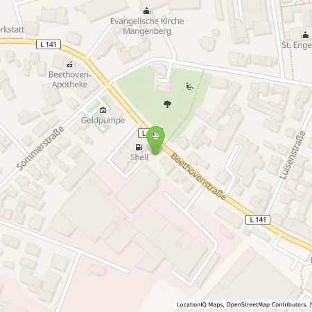 Standortübersicht der Tankstelle Shell Solingen Beethovenstr. 39-49 in 42655 Solingen