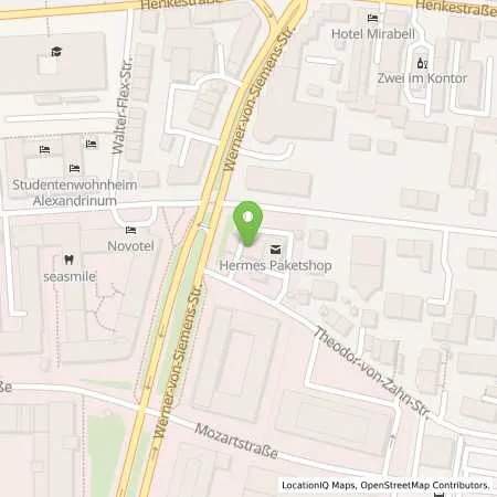 Standortübersicht der Tankstelle Erlangen Werner-v.-Siemens-Strasse 45 in 91052 Erlangen