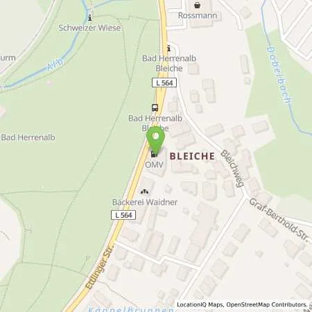 Standortübersicht der Tankstelle Bad Herrenalb Ettlinger Strasse 38 in 76332 Bad Herrenalb