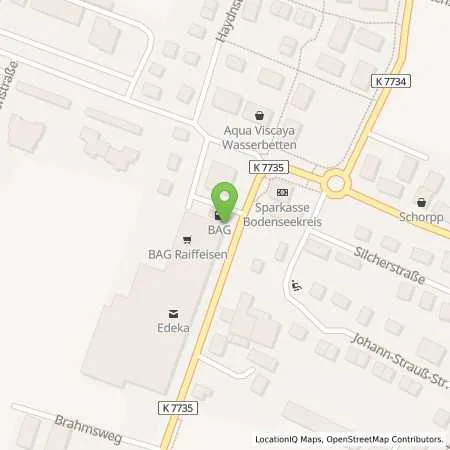 Standortübersicht der Tankstelle Bezugs- u. Absatzgenossenschaft Raiffeisen eG in 88094 Oberteuringen