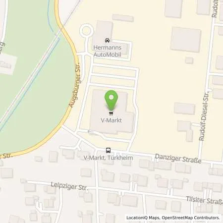 Standortübersicht der Tankstelle V-Markt Türkheim in 86842 Türkheim