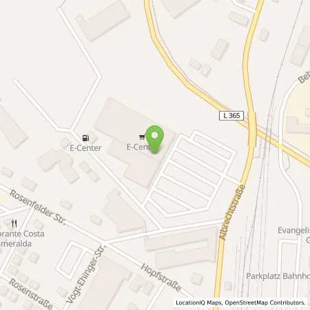Standortübersicht der Tankstelle Tankstelle am E-Center in 72336 Balingen