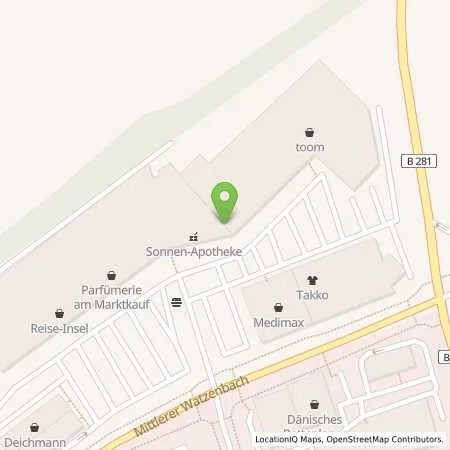 Standortübersicht der Tankstelle SAALFELD, MITTLERER WATZENBACH in 07318 Saalfeld