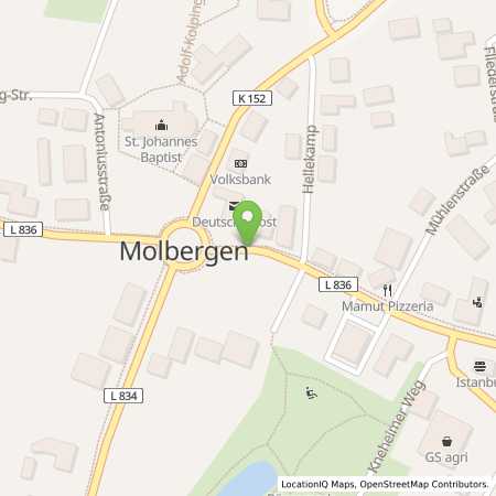 Standortübersicht der Benzin-Super-Diesel Tankstelle: Shell Molbergen Cloppenburger Str. 1 in 49696, Molbergen
