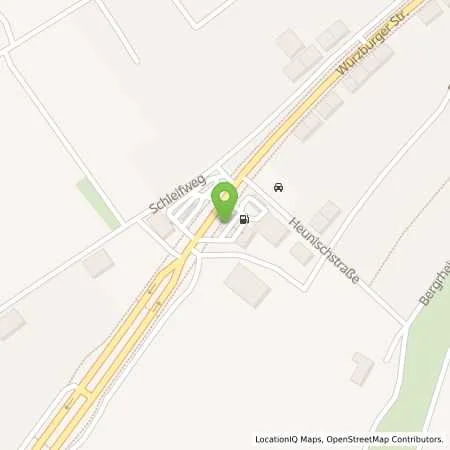 Standortübersicht der Tankstelle Schweinfurt Würzburger Strasse 45 in 97424 Schweinfurt