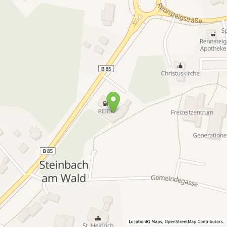 Standortübersicht der Tankstelle Tankstelle Reier Steinbach in 96361 Steinbach am Wald