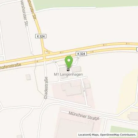 Standortübersicht der Tankstelle M1 Flughafen Langenhagen in 30855 Langenhagen