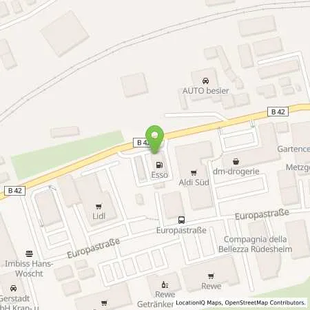 Standortübersicht der Tankstelle Esso Tankstelle in 65385 RUEDESHEIM AM RHEIN
