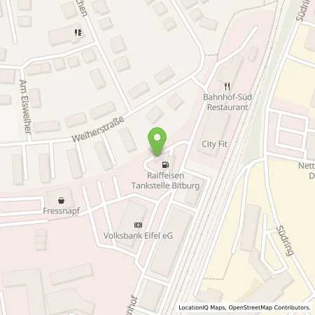 Standortübersicht der Tankstelle Raiffeisen Rhein-Ahr-Eifel Handelsgesellschaft mbH in 54634 Bitburg