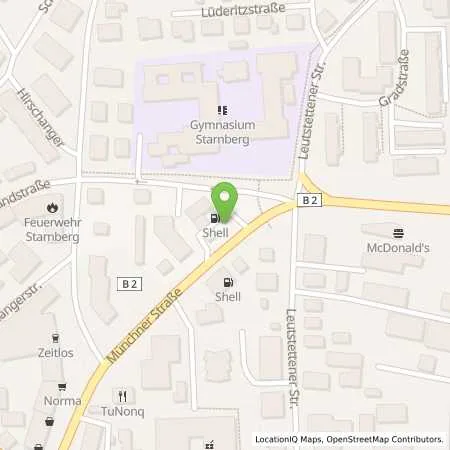 Standortübersicht der Tankstelle Shell Starnberg Münchener Str. 5 in 82319 Starnberg