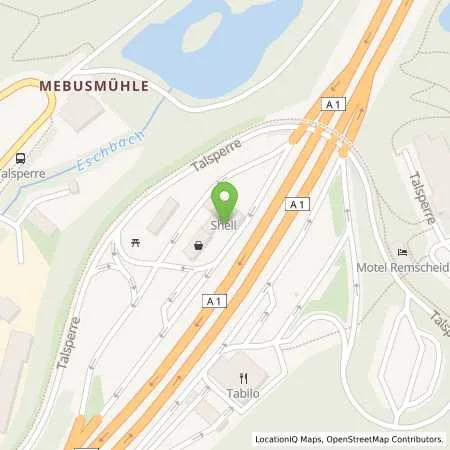 Standortübersicht der Tankstelle AIX Gastronomie und Hotellerie GmbH in 42859 Remscheid