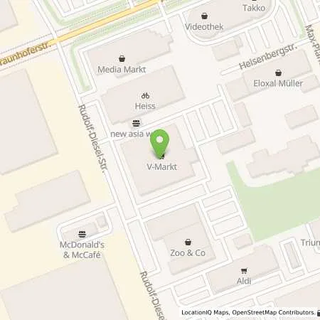 Standortübersicht der Tankstelle V-Markt Memmingen in 87700 Memmingen
