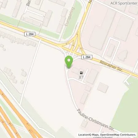 Standortübersicht der Tankstelle JET KOELN PAULINE-CHRISTMANN-STRASSE 3A in 51107 KOELN