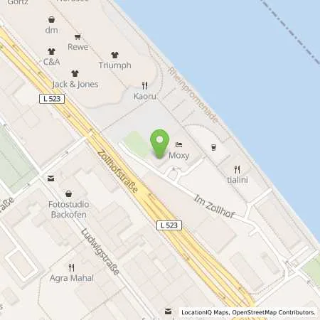 Standortübersicht der Tankstelle LUDWIGSHAFEN - ZOLLHOFSTRASSE 8 in 67061 Ludwigshafen