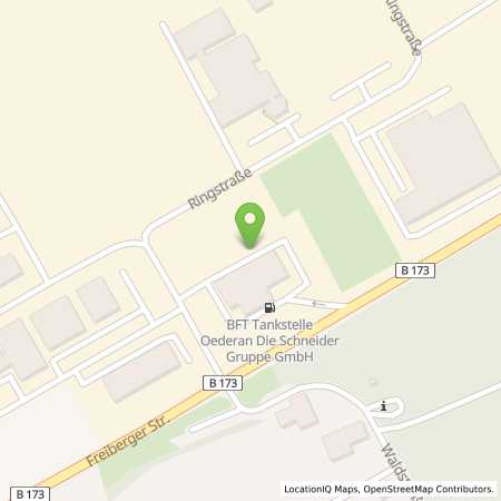 Standortübersicht der Benzin-Super-Diesel Tankstelle: bft Tankstelle Oederan in 09569, Oederan
