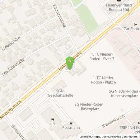 Standortübersicht der Tankstelle Tankcenter Rodgau in 63110 Rodgau