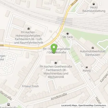 Standortübersicht der Tankstelle Sb Aachen Habsburger Allee 3 in 52064 Aachen