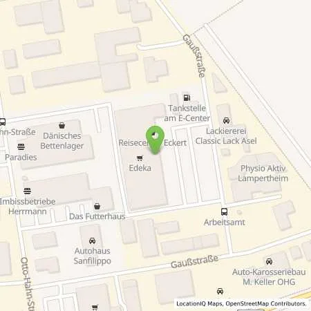 Standortübersicht der Tankstelle Tankstelle am E Center in 68623 Lampertheim