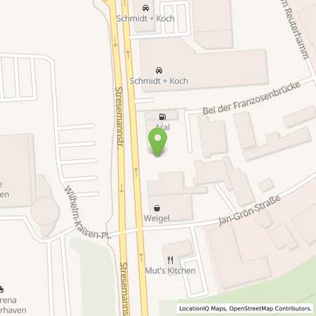 Standortübersicht der Benzin-Super-Diesel Tankstelle: Aral Tankstelle in 27576, Bremerhaven