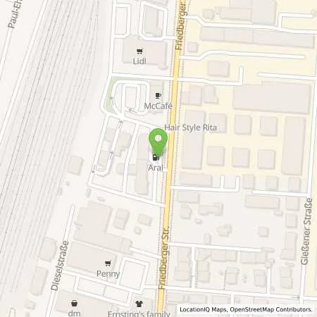 Standortübersicht der Tankstelle Aral Tankstelle in 61118 Bad Vilbel