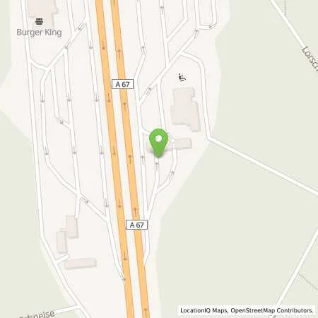 Standortübersicht der Tankstelle TotalEnergies Lorsch Ost in 64653 Lorsch