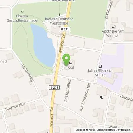 Standortübersicht der Tankstelle Aral Tankstelle in 67278 Bockenheim