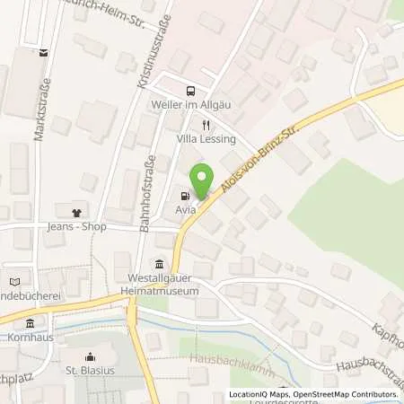Standortübersicht der Tankstelle AVIA Tankstelle in 88171 Weiler (Lindenberg/Allgäu)