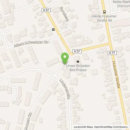 Standortübersicht der Tankstelle team Tankstelle Heide,A-D- Str. in 25746 Heide