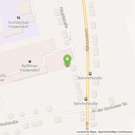 Standortübersicht der Benzin-Super-Diesel Tankstelle: Raiffeisengenossenschaft Friedersdorf eG in 15754, Heidesee OT Friedersdorf