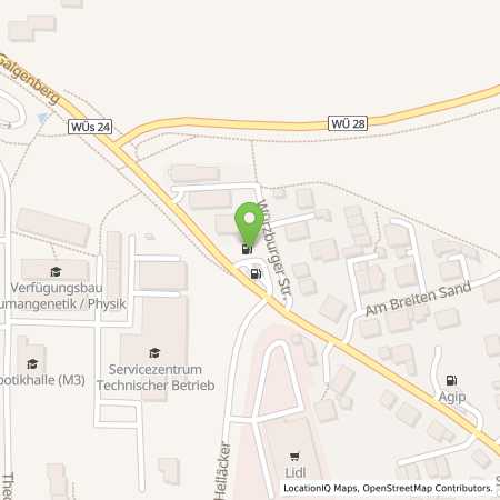 Standortübersicht der Benzin-Super-Diesel Tankstelle: DBV-Tankstelle in 97218, Gerbrunn