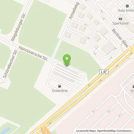 Standortübersicht der Tankstelle Greenline Hohenwarsleben in 39326 Hohenwarsleben