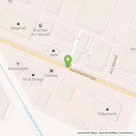 Standortübersicht der Tankstelle Bruchsal / Nordseite Kammerforststr. 4 (An der B35) in 76646 Bruchsal / Nordseite