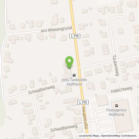 Standortübersicht der Benzin-Super-Diesel Tankstelle: Joiss Hüllhorst in 32609, Hüllhorst