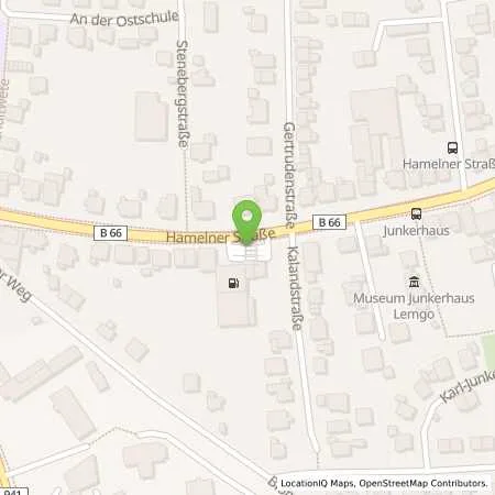 Standortübersicht der Tankstelle Automatentankstelle in 32657 Lemgo