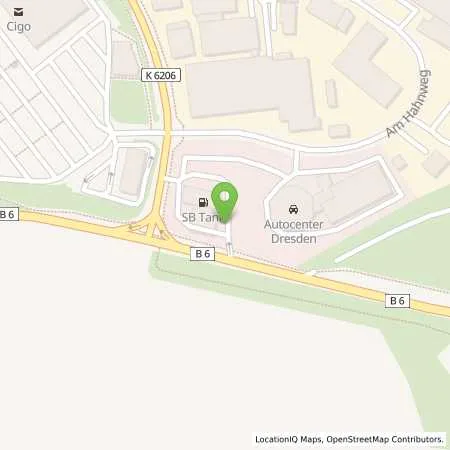 Standortübersicht der Tankstelle SB Dresden Am Hahnweg 2 in 01328 Dresden