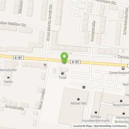 Standortübersicht der Tankstelle TotalEnergies Wittenberg in 06886 Wittenberg