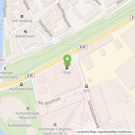Standortübersicht der Benzin-Super-Diesel Tankstelle: Esso Tankstelle in 92224, AMBERG