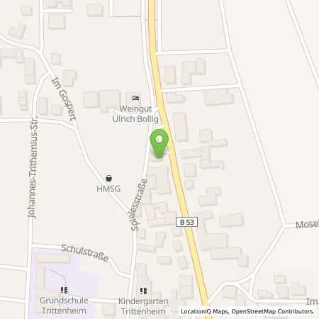 Standortübersicht der Tankstelle Esso Tankstelle in 54349 TRITTENHEIM