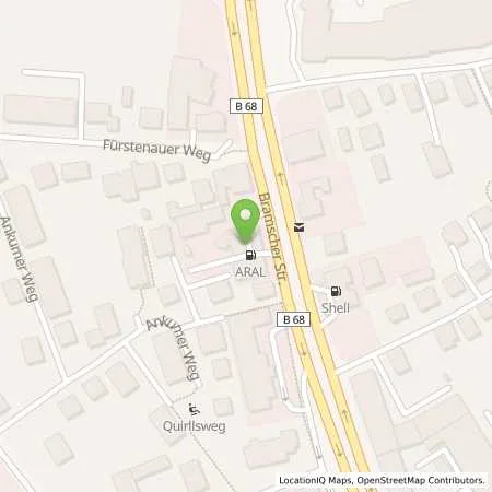 Standortübersicht der Tankstelle Aral Tankstelle in 49090 Osnabrück